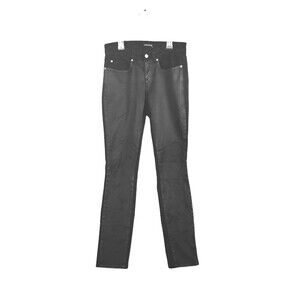 Eileen Fisher Pants Women's M Black Two Tone Stretch Skinny Zip Pockets Ankle